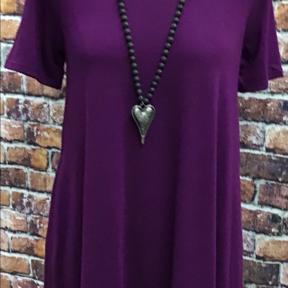 Purple shirt sleeve pocket dress